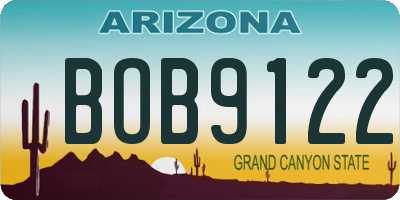AZ license plate BOB9122