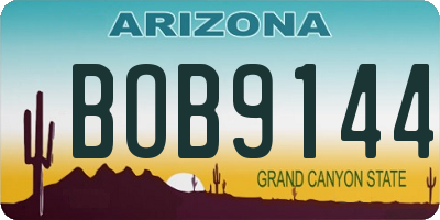 AZ license plate BOB9144