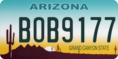 AZ license plate BOB9177