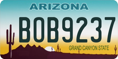AZ license plate BOB9237