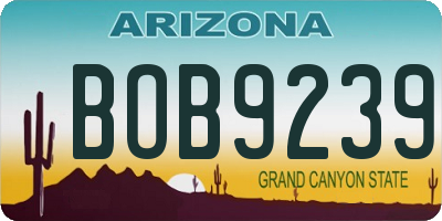 AZ license plate BOB9239