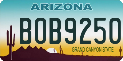 AZ license plate BOB9250