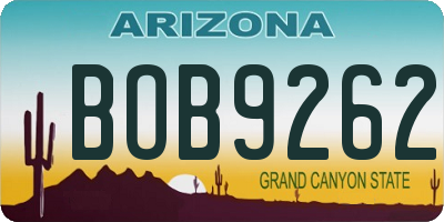 AZ license plate BOB9262