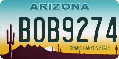 AZ license plate BOB9274
