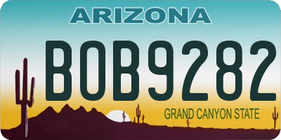 AZ license plate BOB9282