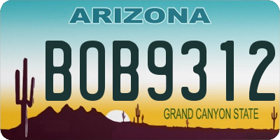 AZ license plate BOB9312