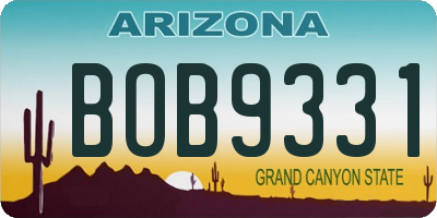 AZ license plate BOB9331