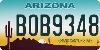AZ license plate BOB9348