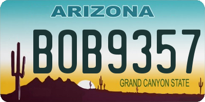 AZ license plate BOB9357