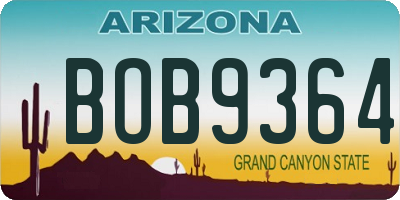 AZ license plate BOB9364