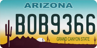 AZ license plate BOB9366