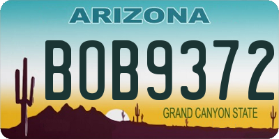 AZ license plate BOB9372