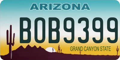 AZ license plate BOB9399