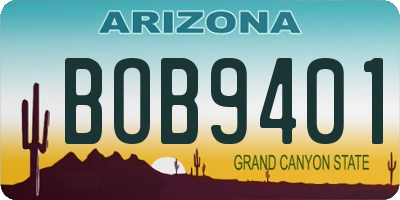 AZ license plate BOB9401