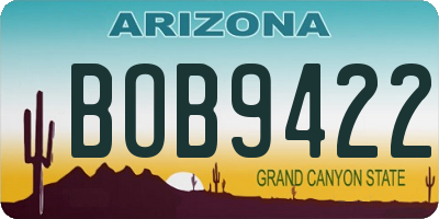 AZ license plate BOB9422