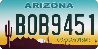 AZ license plate BOB9451