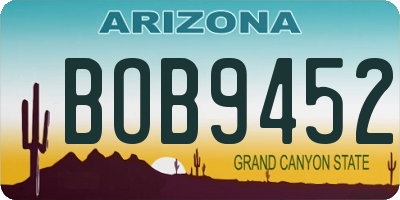 AZ license plate BOB9452