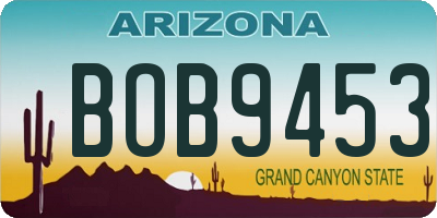 AZ license plate BOB9453