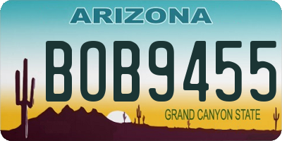 AZ license plate BOB9455