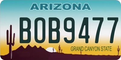 AZ license plate BOB9477