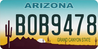 AZ license plate BOB9478