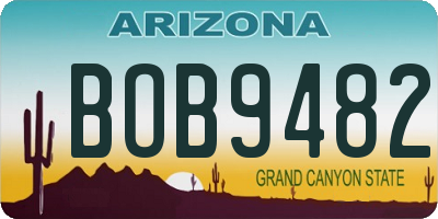 AZ license plate BOB9482