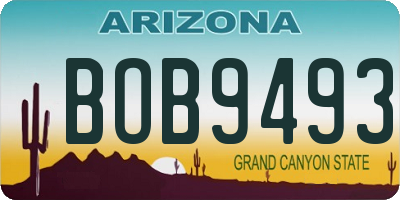 AZ license plate BOB9493