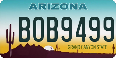AZ license plate BOB9499