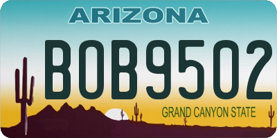AZ license plate BOB9502