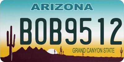 AZ license plate BOB9512