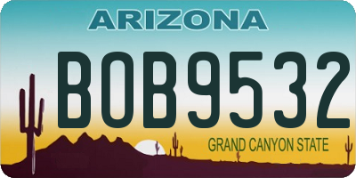 AZ license plate BOB9532