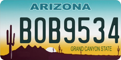 AZ license plate BOB9534