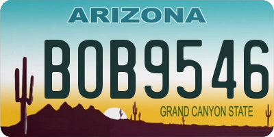 AZ license plate BOB9546