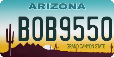 AZ license plate BOB9550