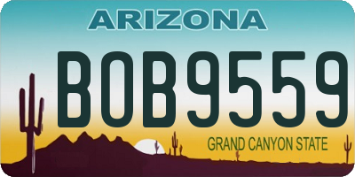 AZ license plate BOB9559