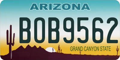 AZ license plate BOB9562
