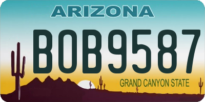 AZ license plate BOB9587