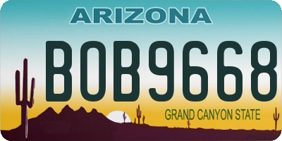 AZ license plate BOB9668