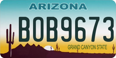 AZ license plate BOB9673
