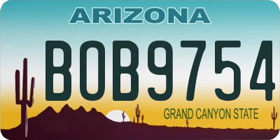 AZ license plate BOB9754