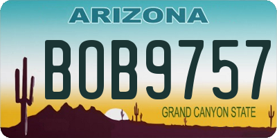 AZ license plate BOB9757
