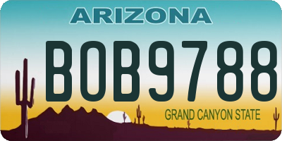 AZ license plate BOB9788