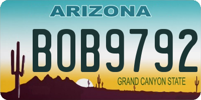 AZ license plate BOB9792