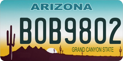 AZ license plate BOB9802