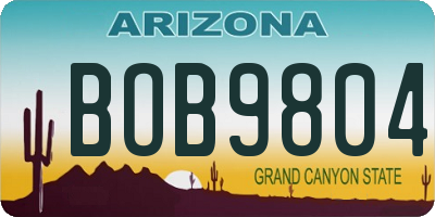 AZ license plate BOB9804