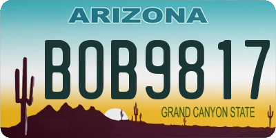 AZ license plate BOB9817