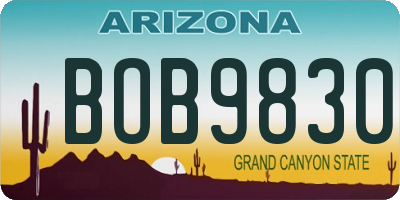 AZ license plate BOB9830
