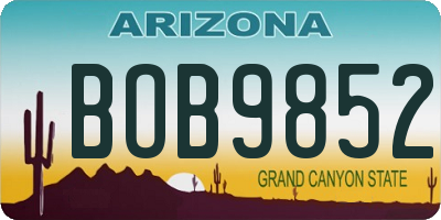 AZ license plate BOB9852