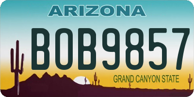 AZ license plate BOB9857