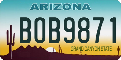 AZ license plate BOB9871